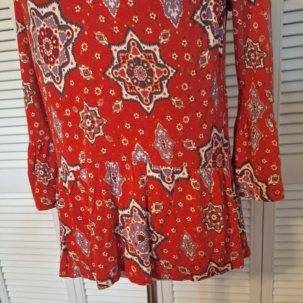 Eyeshadow Bell Sleeve Babydoll Top Blouse Small *C5 - Picture 4 of 7